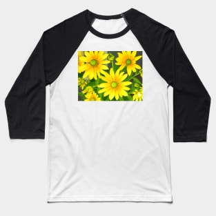 Yellow Summer Cone Flowers in the Garden Baseball T-Shirt